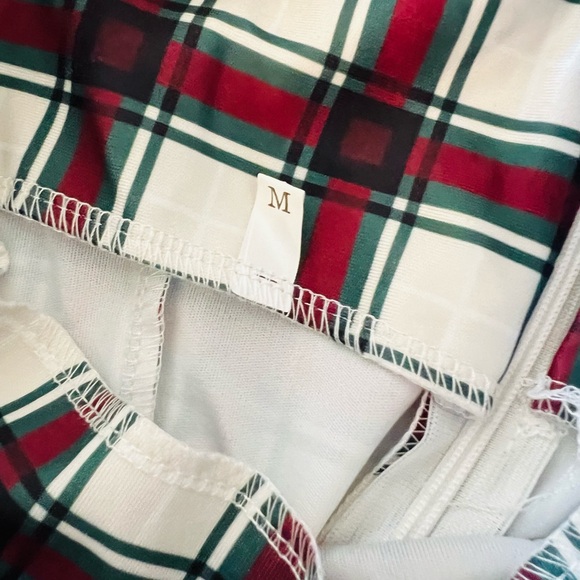 Elegant Plaid A-line Dress for Women Square Neck Backless Long Sleeves Slim Dres - Picture 12 of 15